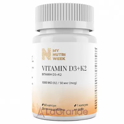 My Nutri Week Vitamin D3+K2 1000 IU/50 mcg  D3+K2 1000 /50 