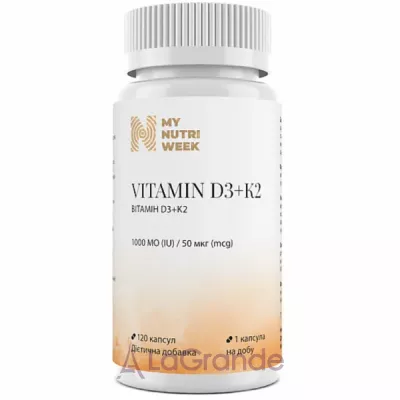My Nutri Week Vitamin D3+K2 1000 IU/50 mcg  D3+K2 1000 /50 