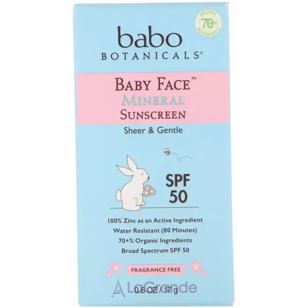 Babo Botanicals Baby Face Mineral Sunscreen SPF50 �������������� ���� �� ����������� ������ ��� ����� SPF50