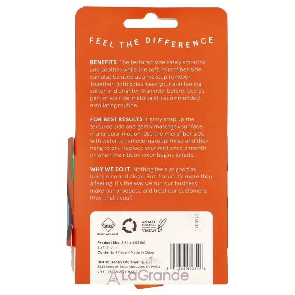 CleanLogic Bath and Body Dual-Texture Facial Mitt ��������� ��� ���� � ������� ���������