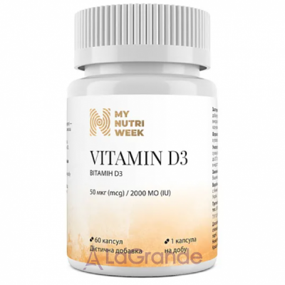 My Nutri Week Vitamin D3 50 mg 2000 IU  D3 50  2000 