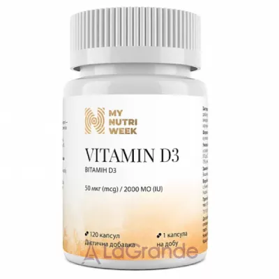 My Nutri Week Vitamin D3 50 mg 2000 IU  D3 50  2000 