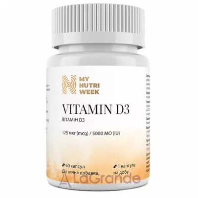 My Nutri Week Vitamin D3 125 mg 5000 IU  D3 125  5000 