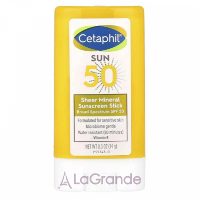 Cetaphil Sheer Mineral Sunscreen Stick SPF50    -   SPF50
