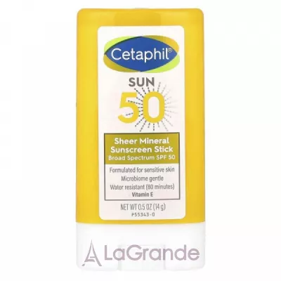 Cetaphil Sheer Mineral Sunscreen Stick SPF50    -   SPF50