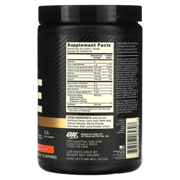 Optimum Nutrition Gold Standard Pre Advanced Strawberry Mango Daiquiri ����������������� �������� 