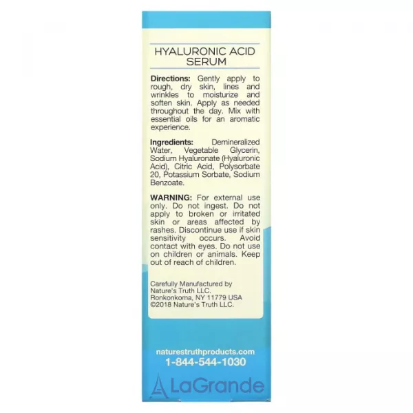 Nature's Truth Hyaluronic Acid Serum ��������� ��� ������� � ����������� ��������