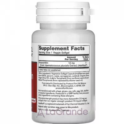 Protocol for Life Balance Astaxanthin 12 mg   