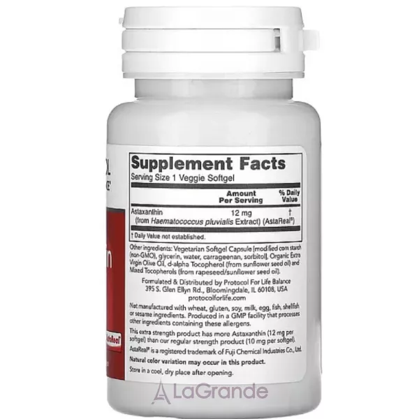 Protocol for Life Balance Astaxanthin 12 mg ������� ������� 