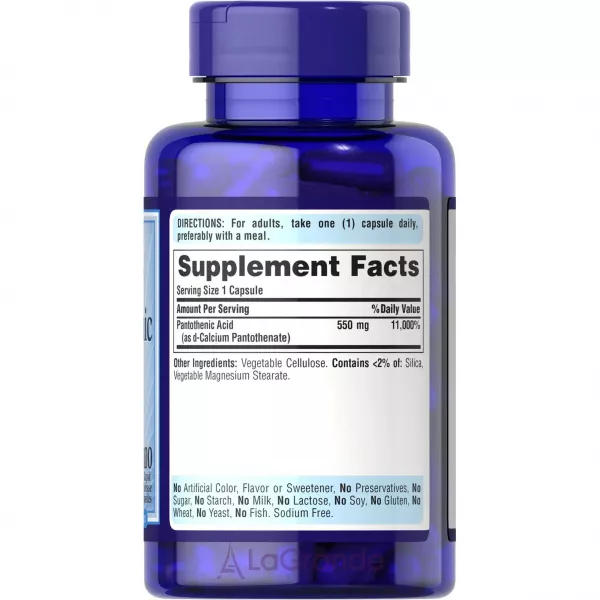 Puritan's Pride Pantothenic Acid 550 mg ����������� ������� 