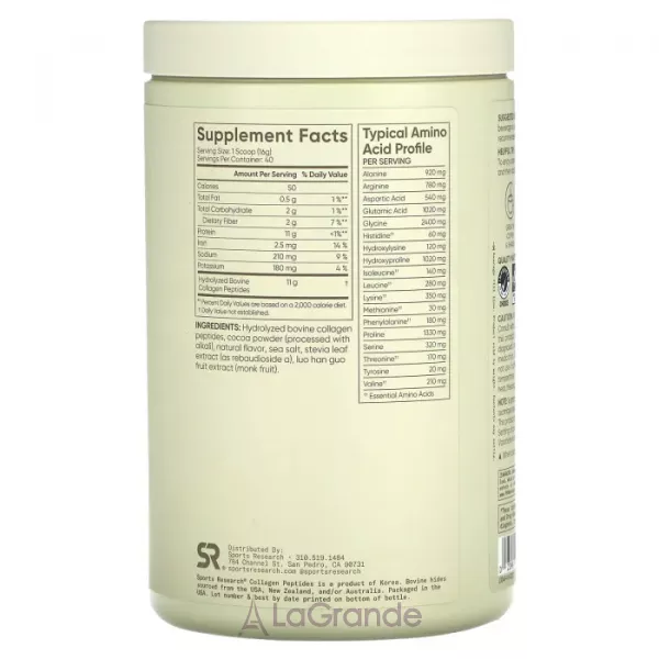Sports Research Collagen Peptides Dark Chocolate ĳ������ ������� 