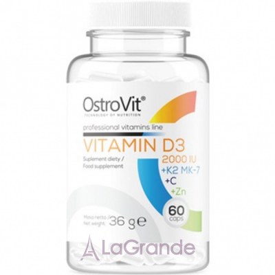 OstroVit Vitamin D3 2000 IU + K2 MK-7 + C + Zn �������� ������� � ������� � ��������