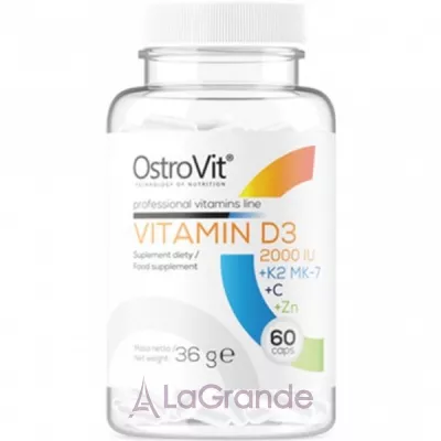 OstroVit Vitamin D3 2000 IU + K2 MK-7 + C + Zn �������� ������� � ������� � ��������