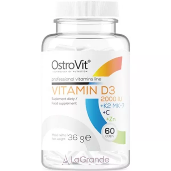 OstroVit Vitamin D3 2000 IU + K2 MK-7 + C + Zn �������� ��������� � ��������� � ��������