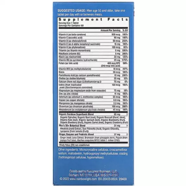 Rainbow Light High Potency Men's One 50+ Daily Multivitamin �������������� ��� ������ 50+