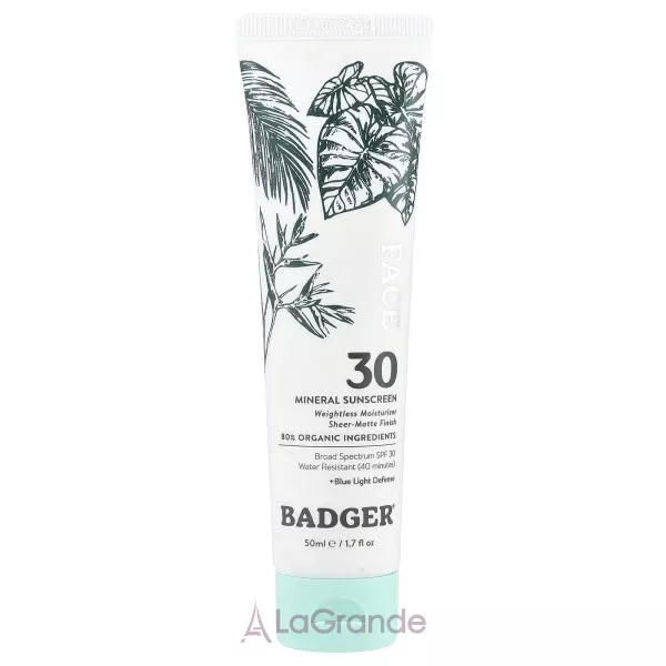 Badger Company Face Mineral Sunscreen SPF30 ����������� �������������� ���� ��� ���� SPF30
