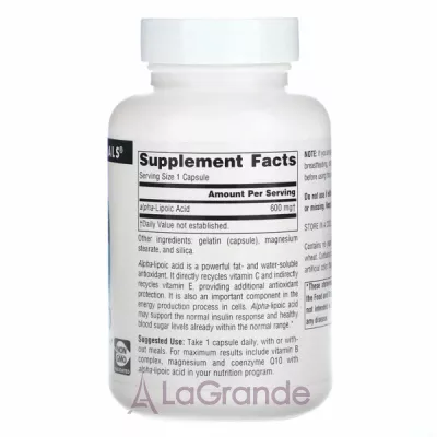 Source Naturals Alpha Lipoic Acid 600 mg   