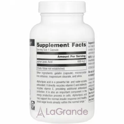 Source Naturals Alpha Lipoic Acid 600 mg ĳ������ ������� 