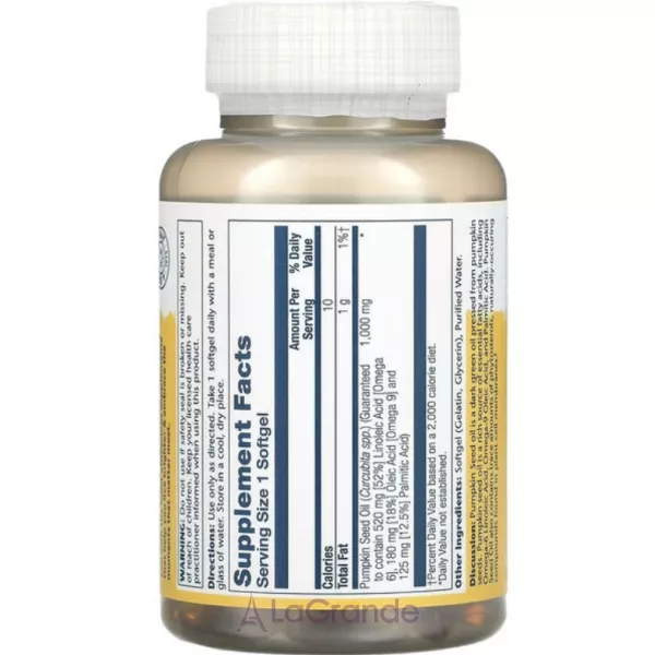 Solaray Pumpkin Seed Oil 1000 mg ����������� ������� 