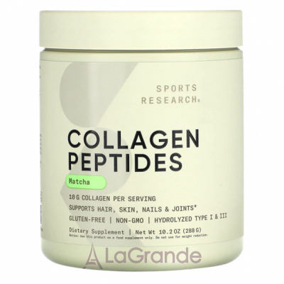 Sports Research Collagen Peptides Matcha ó    