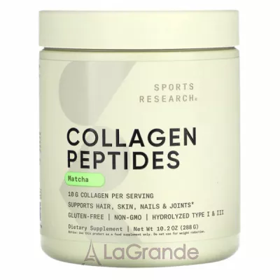 Sports Research Collagen Peptides Matcha ó    