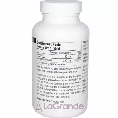 Source Naturals Pantothenic Acid Vitamin B-5 250 mg   