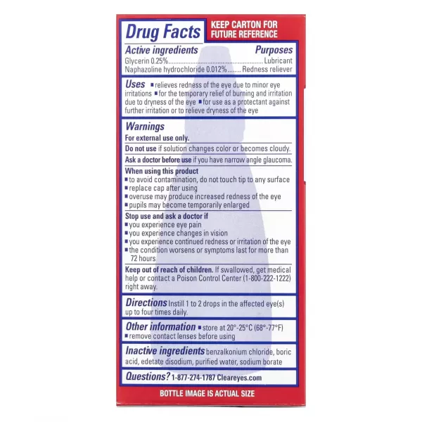Clear Eyes Redness Relief Lubricant Eye Drops ������� ����� ��� ������ � ������ �����������