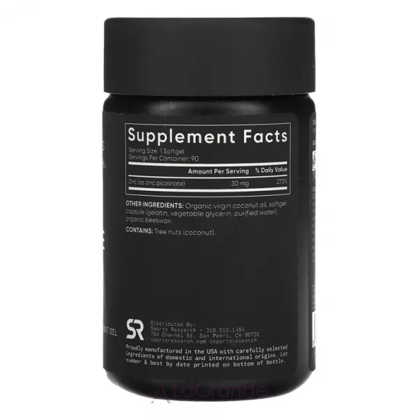Sports Research Zinc Picolinate High Potency 30 mg ϳ������ ����� ������ �����������