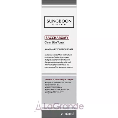 Sungboon Editor Saccharomy Clear Skin Toner      AHA BHA    