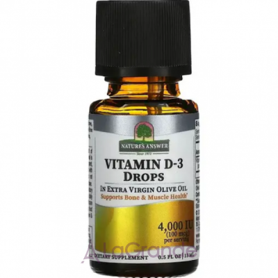 Nature's Answer Vitamin D-3 Drops 4000 IU  D3 4000 