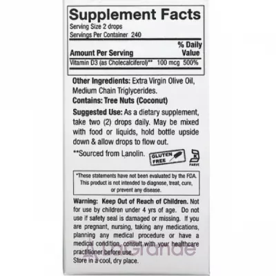 Nature's Answer Vitamin D-3 Drops 4000 IU  D3 4000 