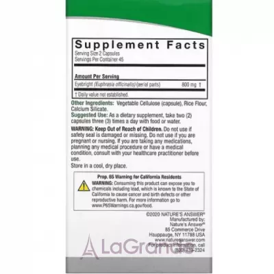 Nature's Answer Eyebright 800 mg ĳ  