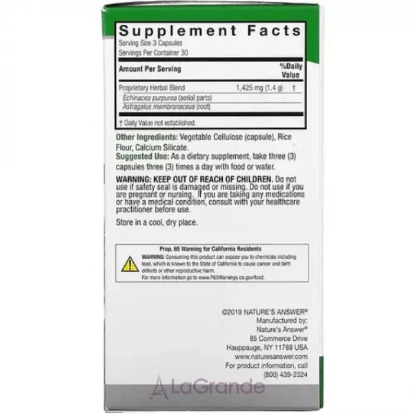 Nature's Answer Echinacea & Astragalus ����������� ������� 