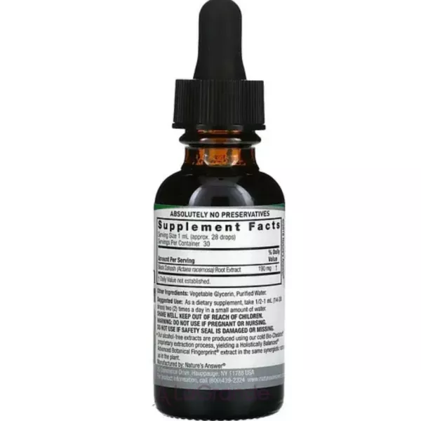 Nature's Answer Black Cohosh Alcohol-Free ĳ������ ������� 
