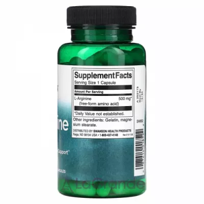 Swanson L-Arginine 500 mg  
