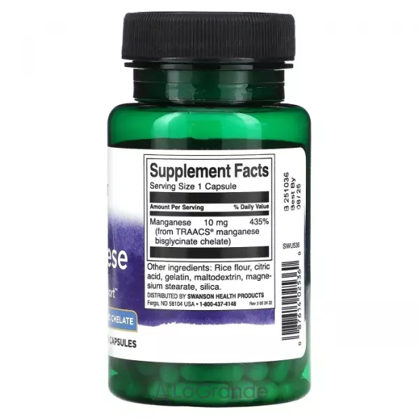 Swanson Albion Manganese 10 mg ĳ������ ������� 