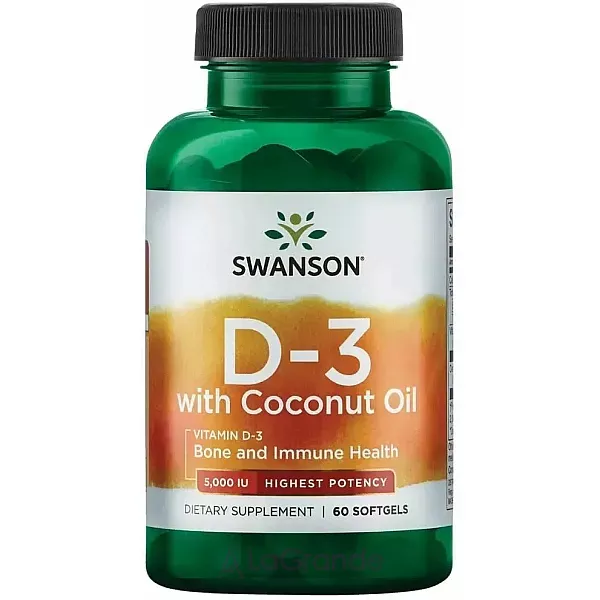 Swanson Vitamin D3 with Coconut Oil 5000 IU ĳ������ ������� 