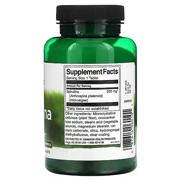 Swanson Spirulina 500 mg ĳ������ ������� 