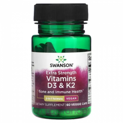 Swanson Extra Strength Vitamins D3 & K2 ĳ  