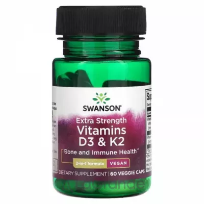 Swanson Extra Strength Vitamins D3 & K2 ĳ  