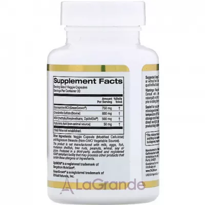 California Gold Nutrition Glucosamine Chondroitin, MSM plus Hyaluronic Acid ĳ  