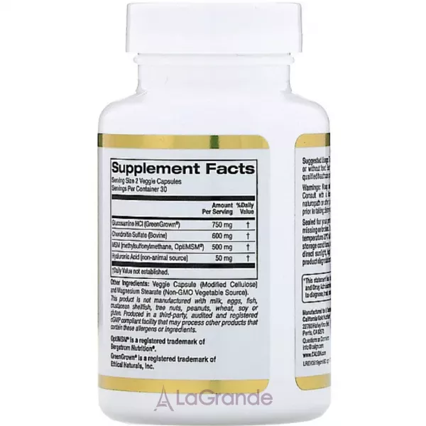 California Gold Nutrition Glucosamine Chondroitin, MSM plus Hyaluronic Acid ����������� ������� 