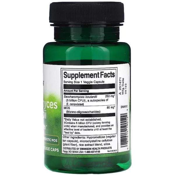 Swanson Saccharomyces Boulardii with Prebiotic MOS 5 Billion CFU ������� ������� 