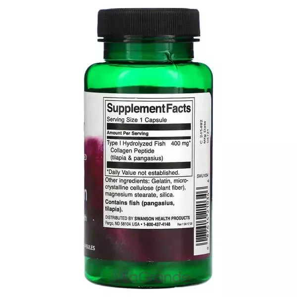 Swanson Type I Hydrolyzed Marine Collagen Peptides 400 mg ĳ������ ������� 