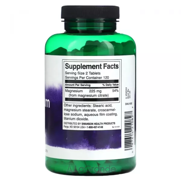 Swanson Magnesium Citrate Super Strength ������� ������� 