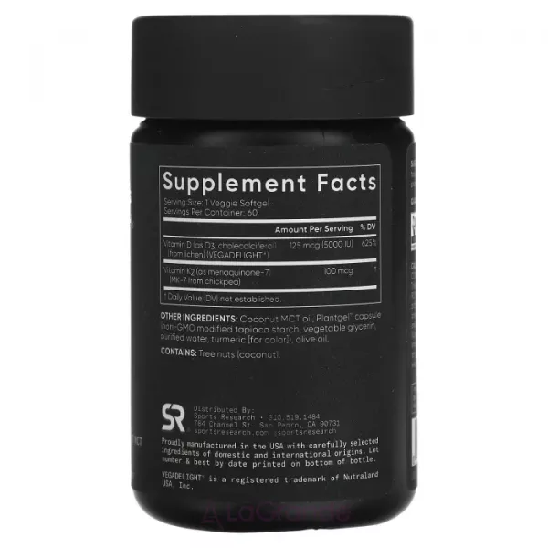 Sports Research Vitamin D3 + K2 ĳ������ ������� 