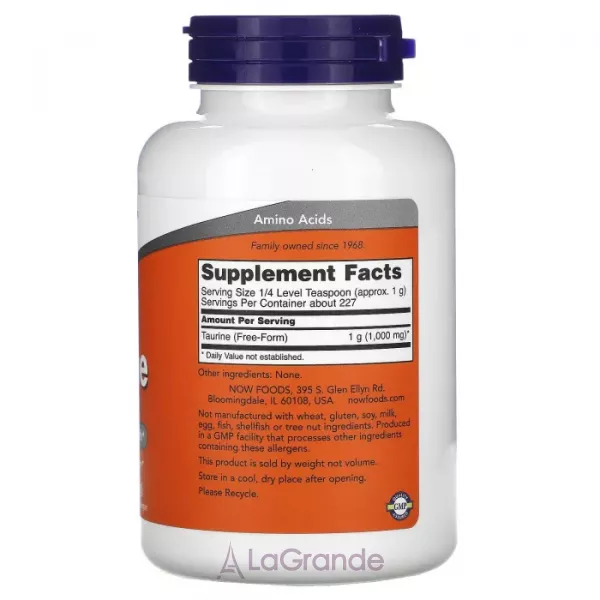 Now Foods Taurine Pure Powder ����������� ������� 