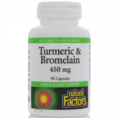 Natural Factors Turmeric & Bromelain 450 mg   