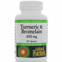 Natural Factors Turmeric & Bromelain 450 mg ����������� ������� "������� � ���������", 450 ��