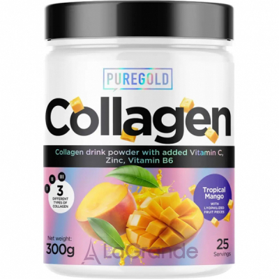 Pure Gold Collagen Tropical Mango With Mango Pieces  